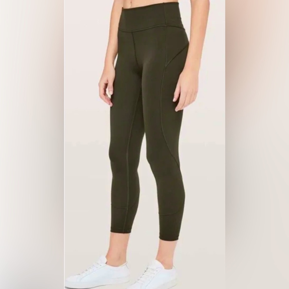 Lululemon In Movement 7/8 Tight Everlux 25" First Release Leggings, 4 Dark Olive